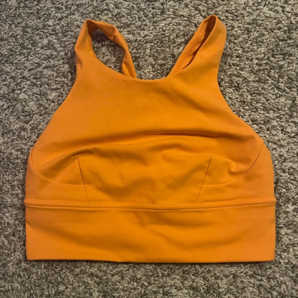 Lululemon Orange Wunder Train Longline Bra - Picture 2 of 6